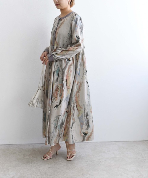 Eimee Law(エイミーロウ)の「マーブルオイルペイントptドレス(ワンピース・レディース・ライトグレー/ベージュ・38)」の17枚目の写真