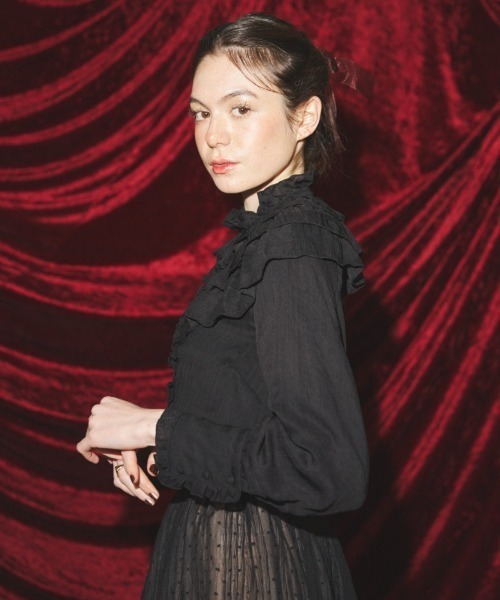 MIRO AMURETTE（ミロアミュレット）の「heroine frill blouse/フリルブラウス（シャツ/ブラウス・レディース・ブラック・FREE）」の3枚目の写真