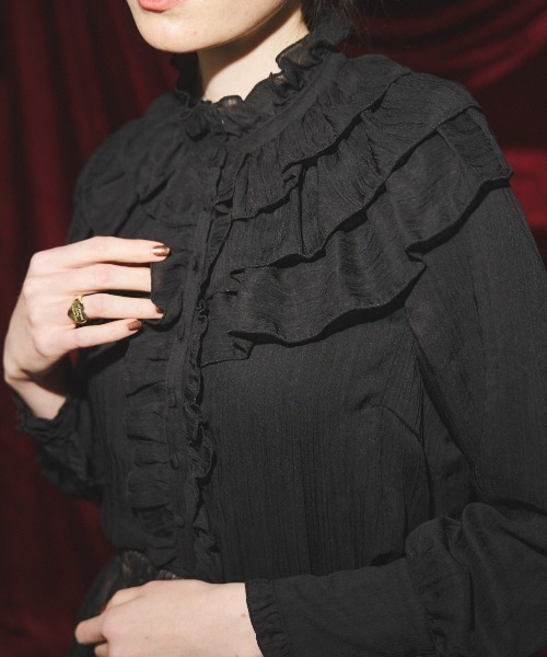 MIRO AMURETTE（ミロアミュレット）の「heroine frill blouse/フリルブラウス（シャツ/ブラウス・レディース・ブラック・FREE）」の9枚目の写真