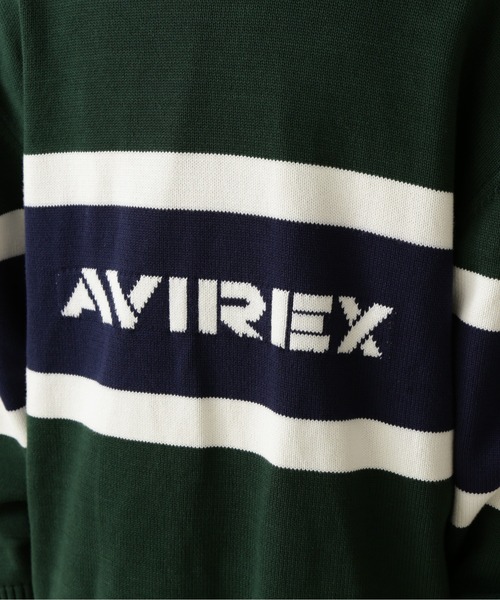 AVIREX(アヴィレックス)の「PANELLED BORDER LOGO KNIT / パネル ボーダー ロゴ ニット / AVIREX / アヴィレックス(ニット/セーター・メンズ・グリーン/グレー系その他3・M/L/XL)」の11枚目の写真