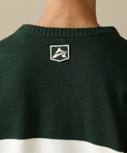 AVIREX(アヴィレックス)の「PANELLED BORDER LOGO KNIT / パネル ボーダー ロゴ ニット / AVIREX / アヴィレックス(ニット/セーター・メンズ・グリーン/グレー系その他3・M/L/XL)」の13枚目の写真
