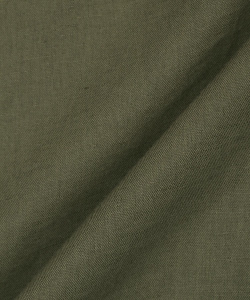 The DUFFER of ST.GEORGE(ザダファーオブセントジョージ)の「LINEN BLEND 3Q SKIPPER SHIRT:綿麻素材 7分袖 スキッパーシャツ(シャツ/ブラウス・メンズ・ブラック/カーキ/ホワイト/ネイビー・SMALL/MEDIUM/LARGE/X-LARGE)」の21枚目の写真