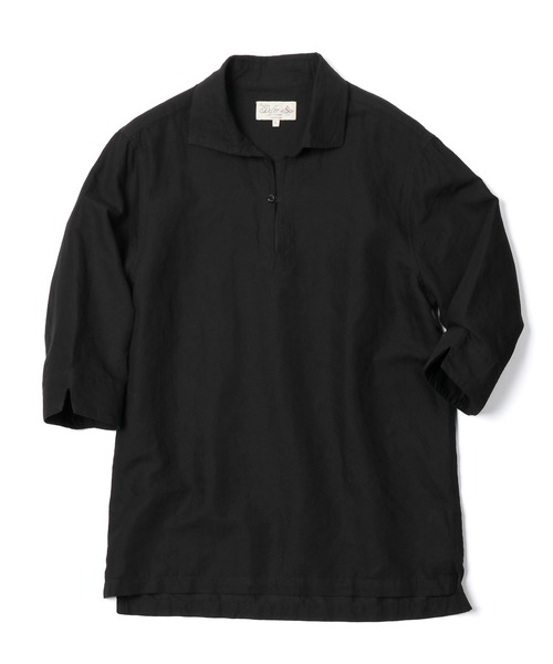 LINEN BLEND 3QSKIPPER SHIRT ダファー綿麻七分袖シャツ LINEN BLEND 3Q SKIPPER SHIRT：綿麻素材 7分袖 スキッパー