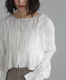 FREE'S MART | ◆【WEB限定】シアーギャザー前開きショート丈ブラウス(シャツ/ブラウス)