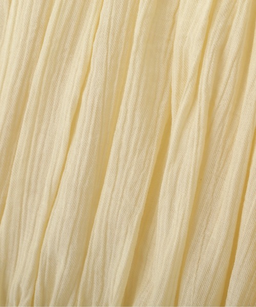 FREE'S MART(フリーズマート)の「◆【ブルーカラーWEB限定】シアーギャザー前開きショート丈ブラウス(シャツ/ブラウス・レディース・イエロー/ホワイト/ブラック/ブルー・FREE)」の6枚目の写真