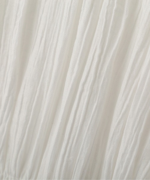 FREE'S MART(フリーズマート)の「◆【ブルーカラーWEB限定】シアーギャザー前開きショート丈ブラウス(シャツ/ブラウス・レディース・イエロー/ホワイト/ブラック/ブルー・FREE)」の10枚目の写真