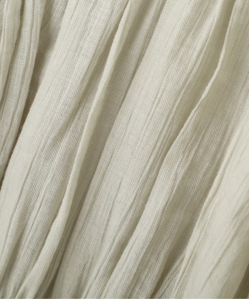 FREE'S MART(フリーズマート)の「◆【ブルーカラーWEB限定】シアーギャザー前開きショート丈ブラウス(シャツ/ブラウス・レディース・イエロー/ホワイト/ブラック/ブルー・FREE)」の12枚目の写真