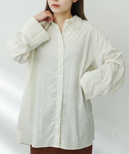 SENSE OF PLACE by URBAN RESEARCH（センスオブプレイスバイアーバンリサーチ）の「ワッシャーワイドスリーブシャツ（Tシャツ/カットソー・レディース・ピンク/チャコールグレー/アイボリー・ONE）」の2枚目の写真