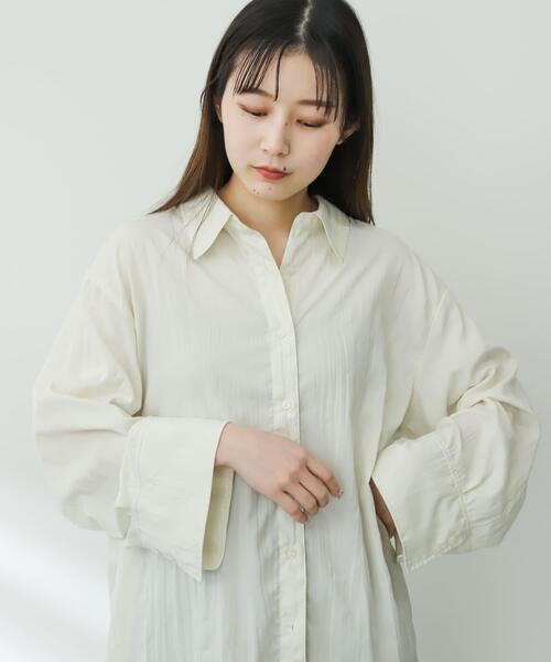 SENSE OF PLACE by URBAN RESEARCH（センスオブプレイスバイアーバンリサーチ）の「ワッシャーワイドスリーブシャツ（Tシャツ/カットソー・レディース・ピンク/チャコールグレー/アイボリー・ONE）」の12枚目の写真