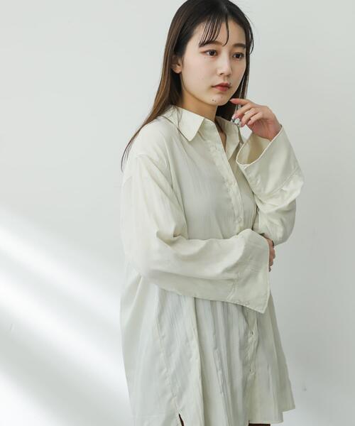 SENSE OF PLACE by URBAN RESEARCH（センスオブプレイスバイアーバンリサーチ）の「ワッシャーワイドスリーブシャツ（Tシャツ/カットソー・レディース・ピンク/チャコールグレー/アイボリー・ONE）」の13枚目の写真