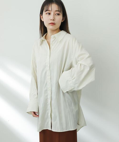 SENSE OF PLACE by URBAN RESEARCH（センスオブプレイスバイアーバンリサーチ）の「ワッシャーワイドスリーブシャツ（Tシャツ/カットソー・レディース・ピンク/チャコールグレー/アイボリー・ONE）」の15枚目の写真