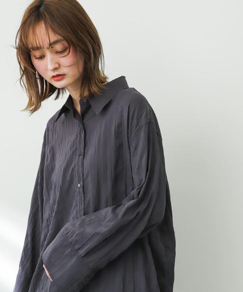 SENSE OF PLACE by URBAN RESEARCH（センスオブプレイスバイアーバンリサーチ）の「ワッシャーワイドスリーブシャツ（Tシャツ/カットソー・レディース・ピンク/チャコールグレー/アイボリー・ONE）」の19枚目の写真