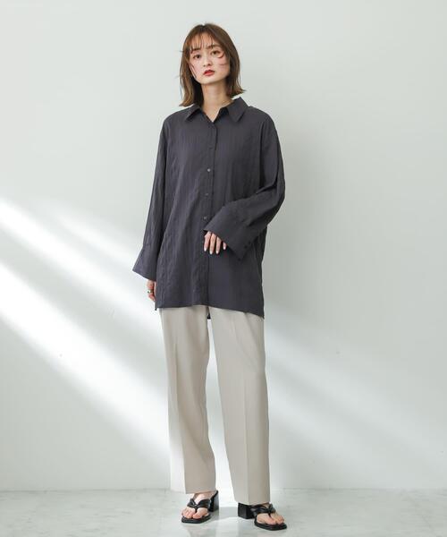 SENSE OF PLACE by URBAN RESEARCH（センスオブプレイスバイアーバンリサーチ）の「ワッシャーワイドスリーブシャツ（Tシャツ/カットソー・レディース・ピンク/チャコールグレー/アイボリー・ONE）」の22枚目の写真