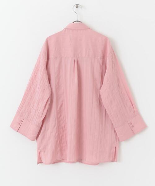 SENSE OF PLACE by URBAN RESEARCH（センスオブプレイスバイアーバンリサーチ）の「ワッシャーワイドスリーブシャツ（Tシャツ/カットソー・レディース・ピンク/チャコールグレー/アイボリー・ONE）」の10枚目の写真