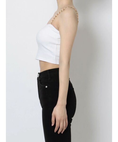 GYDA（ジェイダ）の「【WEB限定】【TINY低身長さん向け】チェーンベアビスチェ（キャミソール・レディース・オフホワイト/ブラック・FREE）」の14枚目の写真