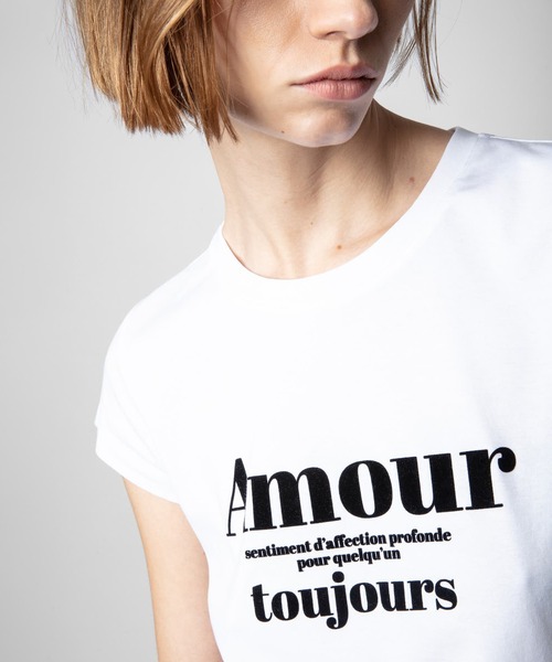 ZADIG&VOLTAIRE(ザディグ エ ヴォルテール)の「SKINNY AMOUR TOUJOURS(Tシャツ/カットソー・レディース・ホワイト・XS/S/M/L)」の3枚目の写真