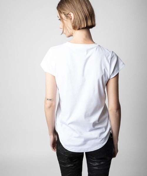 ZADIG&VOLTAIRE(ザディグ エ ヴォルテール)の「SKINNY AMOUR TOUJOURS(Tシャツ/カットソー・レディース・ホワイト・XS/S/M/L)」の4枚目の写真