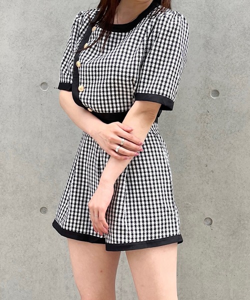 Voyage titty&Co.PETIT（ボヤージュティティアンドコープチ）の「【Voyage titty&Co.PETIT】パイピングチェックショーパン（その他パンツ・レディース・マルチ・FREE）」の3枚目の写真