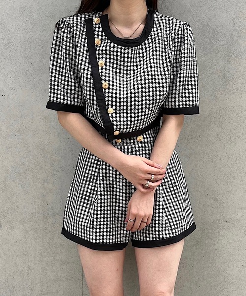 Voyage titty&Co.PETIT（ボヤージュティティアンドコープチ）の「【Voyage titty&Co.PETIT】パイピングチェックショーパン（その他パンツ・レディース・マルチ・FREE）」の4枚目の写真