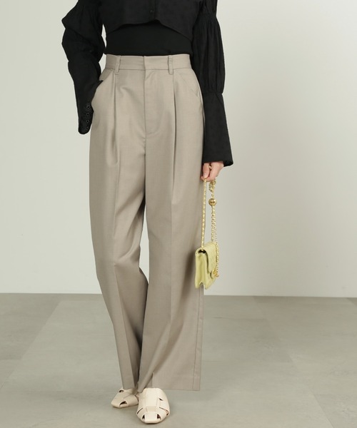 FREE'S MART（フリーズマート）の「◆[Sシリーズ対応]ストレートワイドタックパンツ（その他パンツ・レディース・ベージュ/グレー/グリーン・X-SMALL/SMALL/MEDIUM）」の12枚目の写真