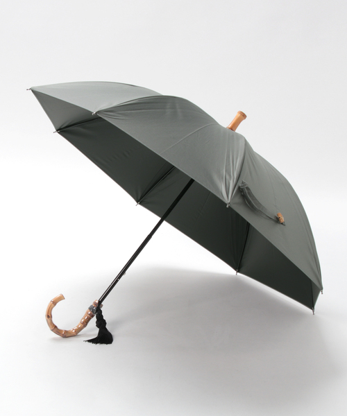 【新品未開封】ウタタネ　日傘　いぬハンドル　長傘　グレー セール】日傘 完全遮光100％ 晴雨兼用 リングハンドル インド
