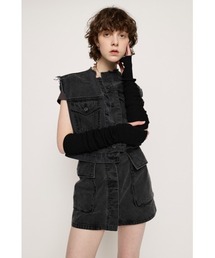 SLY | CUT OFF DENIM VEST カットオフ デニム ベスト セットアップ可能 カラーデニム(ベスト)