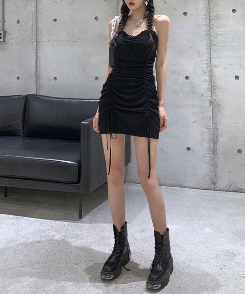 LOPASS（ロパス）の「キャミワンピース（ワンピース・レディース・ブラック・L/S/M）」の2枚目の写真