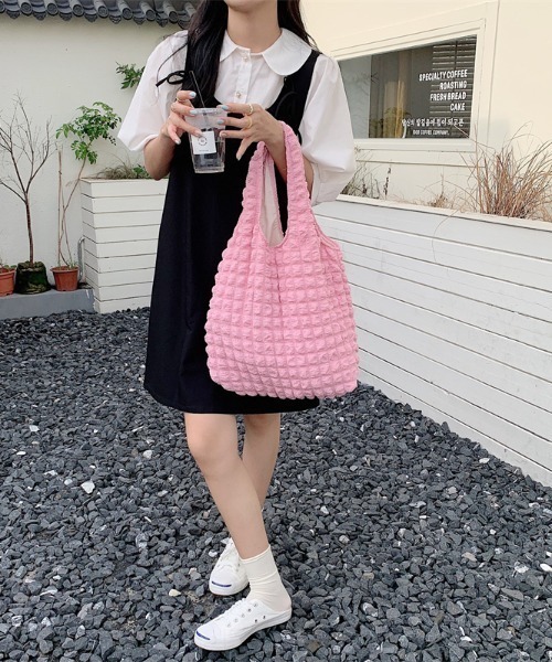 Ritzy(リッツィー)の「ぽこぽこトートバッグ(トートバッグ・レディース・ピンク/ホワイト/パープル/イエロー/サックスブルー/ブラック・FREE)」の8枚目の写真