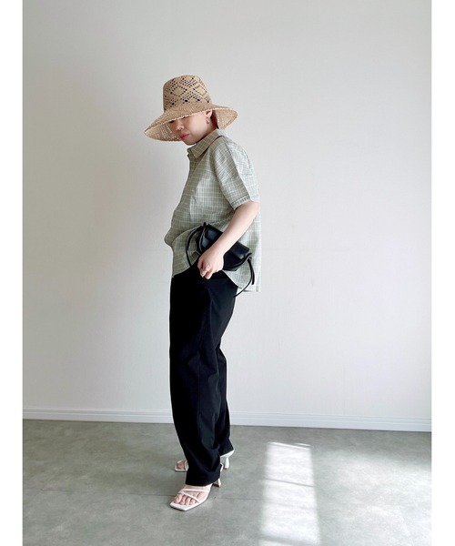 Yucca(ユッカ)の「チェック柄シャツ (MEKKE 低身長向け)(シャツ/ブラウス・レディース・グリーン/ブラック・FREE)」の8枚目の写真