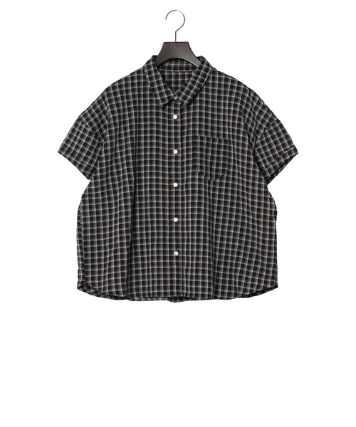 Yucca(ユッカ)の「チェック柄シャツ (MEKKE 低身長向け)(シャツ/ブラウス・レディース・グリーン/ブラック・FREE)」の10枚目の写真