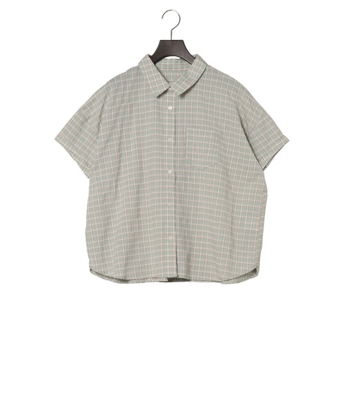 Yucca(ユッカ)の「チェック柄シャツ (MEKKE 低身長向け)(シャツ/ブラウス・レディース・グリーン/ブラック・FREE)」の12枚目の写真