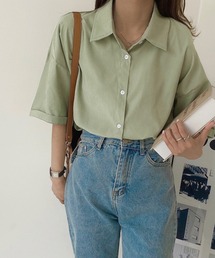 ルーズシルエット5分袖シャツ