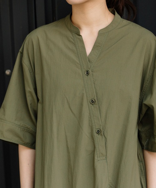 Munich（ミューニック）の「ナイロンタフタウェザークロスフレアシャツワンピース（シャツワンピース・レディース・ベージュ/パープル/カーキ・FREE）」の18枚目の写真