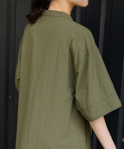 Munich（ミューニック）の「ナイロンタフタウェザークロスフレアシャツワンピース（シャツワンピース・レディース・ベージュ/パープル/カーキ・FREE）」の20枚目の写真