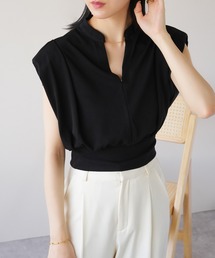 キーネックショートトップス S0966【IAMUSE】