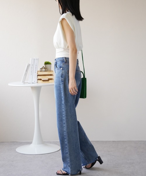 IAMUSE（アイアミューズ）の「キーネックショートトップス S0966【IAMUSE】（Tシャツ/カットソー・レディース・ブラック/ホワイト・FREE）」の11枚目の写真