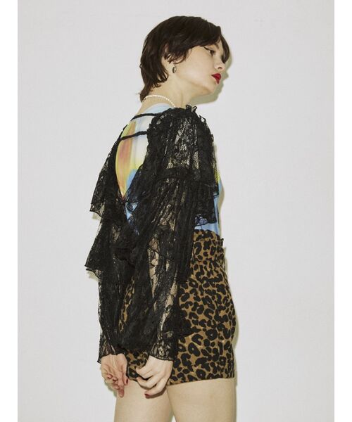 jouetie（ジュエティ）の「ボリュームスリーブブラウス【総レース/付け袖】（シャツ/ブラウス・レディース・ブルー/オフホワイト/ブラック・MEDIUM）」の7枚目の写真