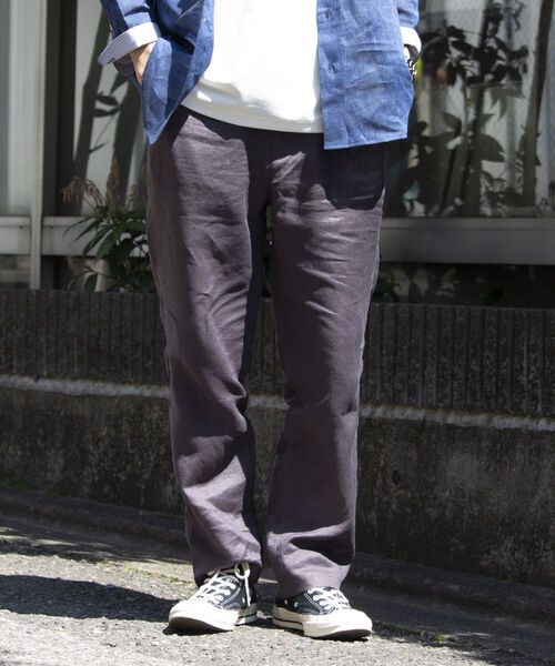 GLOSTER（グロスター）の「【GLOSTER/グロスター】リネンイージーテーパードパンツ（その他パンツ・メンズ・チャコールグレー/オリーブ/ベージュ/ネイビー・S/M/L）」の8枚目の写真