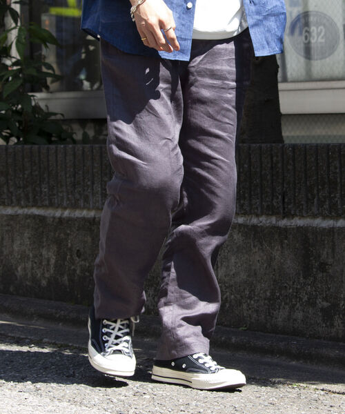 GLOSTER（グロスター）の「【GLOSTER/グロスター】リネンイージーテーパードパンツ（その他パンツ・メンズ・チャコールグレー/オリーブ/ベージュ/ネイビー・S/M/L）」の9枚目の写真