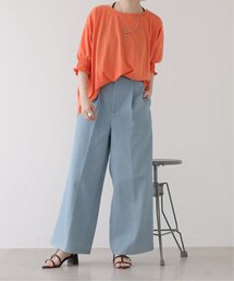 RAY CASSIN（レイカズン）の「デニムタックワイドパンツ（デニムパンツ）」