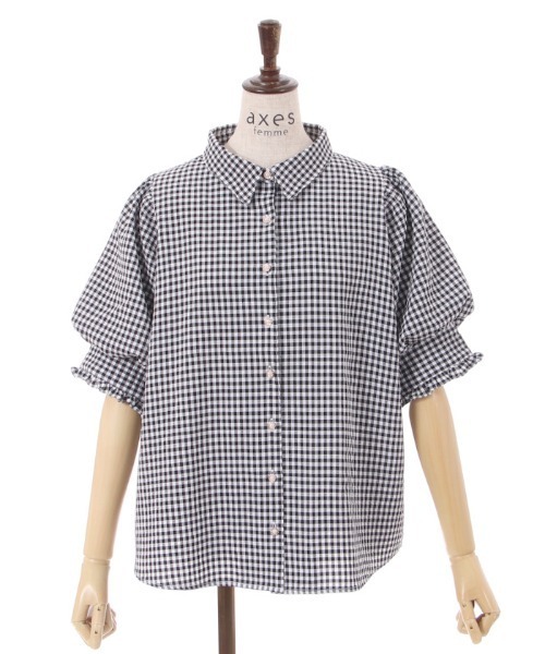 axes femme(アクシーズファム)の「パフスリーブブラウス(シャツ/ブラウス・レディース・ブラック/ホワイト/レッド/ネイビー/グレー・FREE)」の8枚目の写真