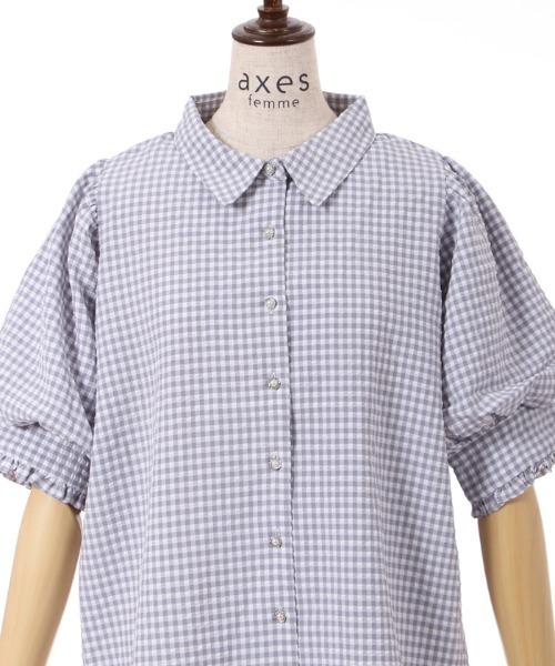 axes femme(アクシーズファム)の「パフスリーブブラウス(シャツ/ブラウス・レディース・ブラック/ホワイト/レッド/ネイビー/グレー・FREE)」の20枚目の写真