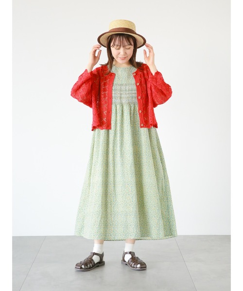 ehka sopo(エヘカソポ)の「透かし編みスカラップカーディガン(カーディガン/ボレロ・レディース・レッド/キナリ/ベージュ・フリ-)」の17枚目の写真