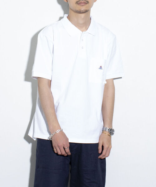 GEVACO（ゲバコ）の「【GEVACO/ゲバコ】ヘビーカノコポロシャツ 鹿の子 ワンポイントロゴ（ポロシャツ・メンズ・ネイビー/グリーン/ブラック/オフホワイト/イエロー・L/M）」の2枚目の写真