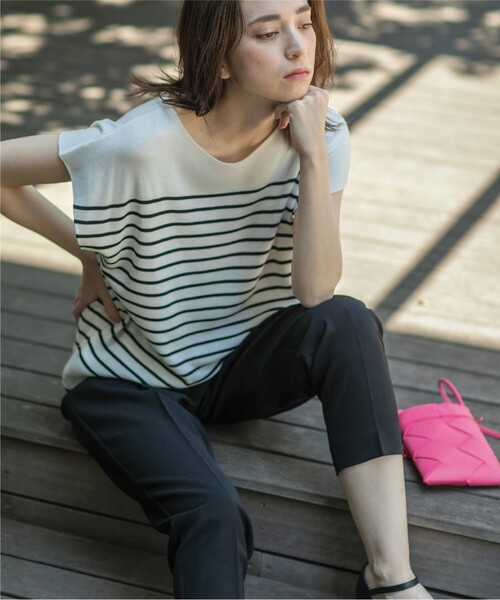 OPAQUE.CLIP（オペークドットクリップ）の「◆ドライタッチ ボートネックニット【接触冷感/イージーケア/抗ピリング/洗濯機洗い可】（ニット/セーター・レディース・ホワイト系その他3/オレンジ/サンドベージュ/ブラック/ライトブルー/ブラウン系その他・36/38/40/34/42）」の21枚目の写真