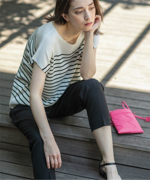 OPAQUE.CLIP（オペークドットクリップ）の「◆ドライタッチ ボートネックニット【接触冷感/イージーケア/抗ピリング/洗濯機洗い可】（ニット/セーター・レディース・ホワイト系その他3/オレンジ/サンドベージュ/ブラック/ライトブルー/ブラウン系その他・36/38/40/34/42）」の22枚目の写真