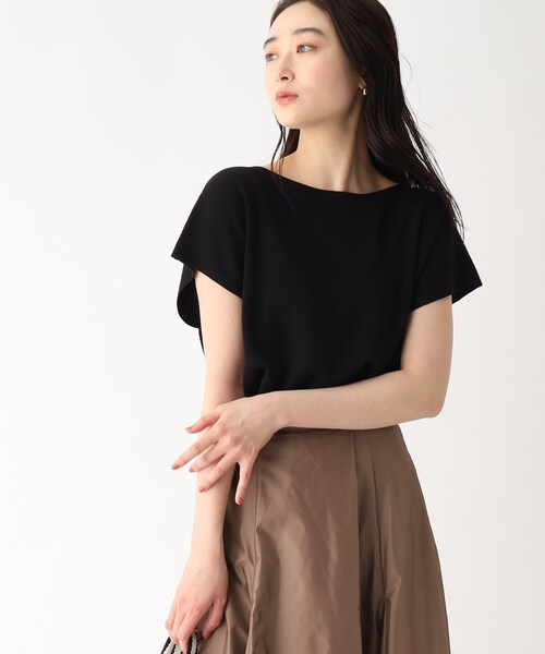 ドライタッチボートネックニット【接触冷感/イージーケア/抗ピリング/洗濯機洗い可】