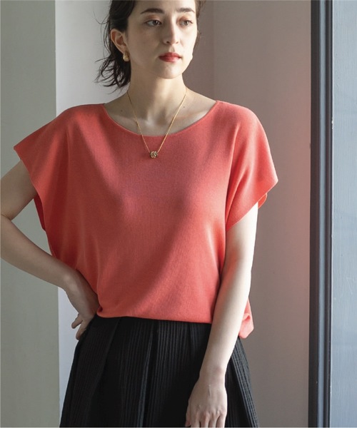 ドライタッチボートネックニット【接触冷感/イージーケア/抗ピリング/洗濯機洗い可】