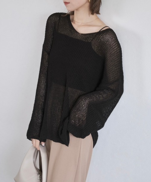 ルーズシアーニット / loose sheer knit かぎ編み オーバー