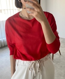 梨地織りシアーカットソー